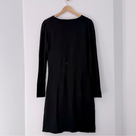 COS black draped knit jersey long sleeve dress - Medium - Picture 5 of 5